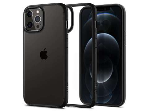 Spigen Ultra Hybrid Case for Apple iPhone 12/ 12 Pro 6.1 Matte Black Glass Alogy