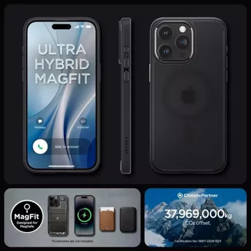 Spigen Ultra Hybrid Mag or MagSafe for iPhone 15 Pro Case Frost Black