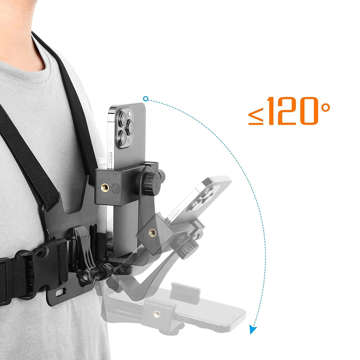 Sports harness Alogy Chest chest holder for camera, GoPro cameras, universal phone Black