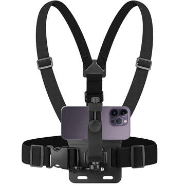 Sports harness Alogy Chest chest holder for camera, GoPro cameras, universal phone Black