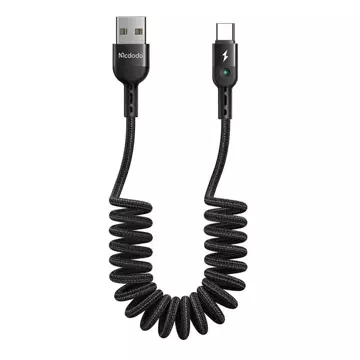 Spring cable USB to USB-C Mcdodo Omega CA-6420 1.8m (black)