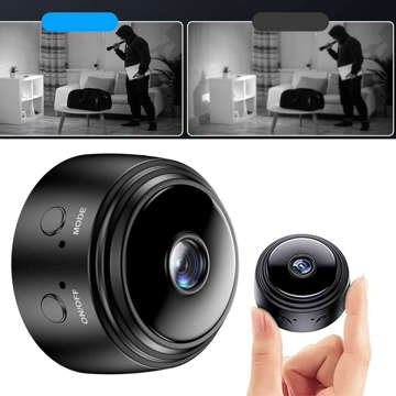 Spy camera Hidden detection Discreet mini webcam with data transmission WiFi Full HD IP black