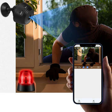 Spy camera Hidden detection Discreet mini webcam with data transmission WiFi Full HD IP black