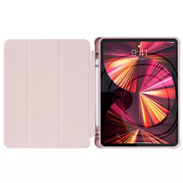 Stand Tablet Case Smart Cover case for iPad Pro 12.9'' 2021 with stand function pink