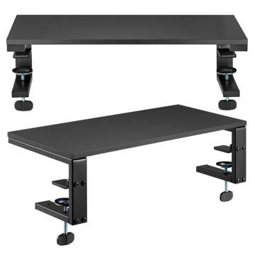 Stand table shelf for monitor Laptop Computer Adjustable to the tabletop desk Ergo Clamp Riser Black