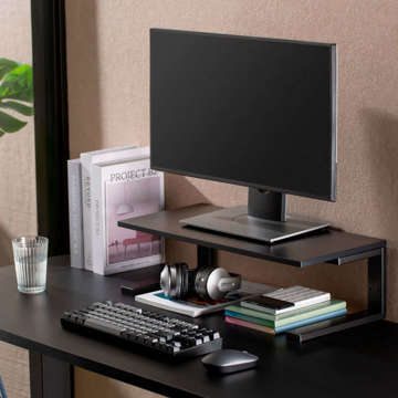 Stand table shelf for monitor Laptop Computer Adjustable to the tabletop desk Ergo Clamp Riser Black