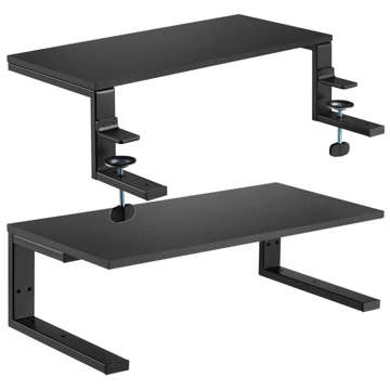 Stand table shelf for monitor Laptop Computer Adjustable to the tabletop desk Ergo Clamp Riser Black