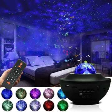 Star Projector with Speaker 3D Projector Lamp for Room Arrangement Remote Controlled BL-XK01