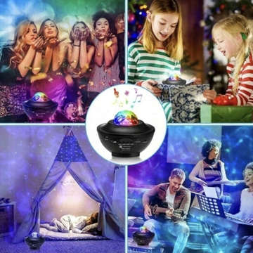 Star Projector with Speaker 3D Projector Lamp for Room Arrangement Remote Controlled BL-XK01