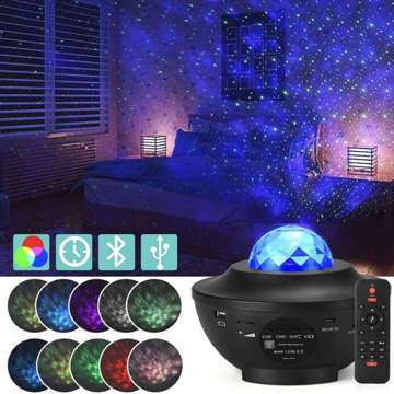 Star Projector with Speaker 3D Projector Lamp for Room Arrangement Remote Controlled BL-XK01