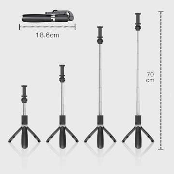 Stick Selfie Stick Tripod Bluetooth L01S Wireless Black