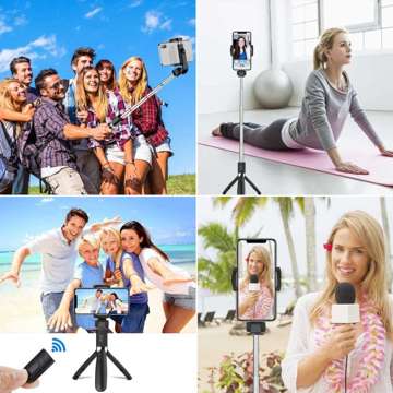 Stick Selfie Stick Tripod Bluetooth L01S Wireless Black