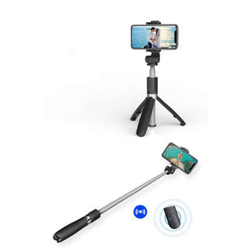 Stick Selfie Stick Tripod Bluetooth L01S Wireless Black