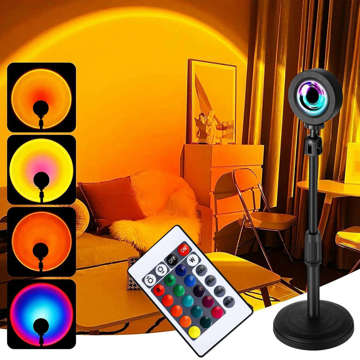 Sunset projector lamp LED night light Alogy Sunset remote control stand adjustable USB Black