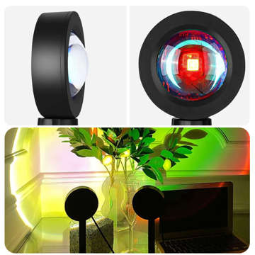 Sunset projector lamp LED night light Alogy Sunset remote control stand adjustable USB Black