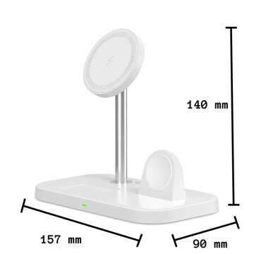 TECH-PROTECT QI15W-A22 3IN1 MAGNETIC MAGSAFE WIRELESS CHARGER WHITE