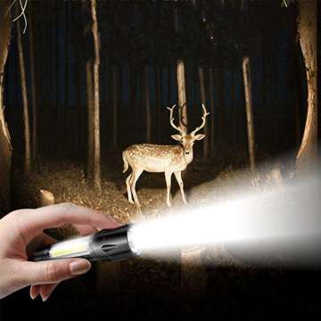 Tactical flashlight Mini classic light 9cm LED COB T6 with adjustable Zoom pocket black