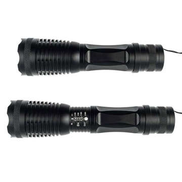 Tactical flashlight with LED CREE-XML-T6 ZOOM 800m Strong lamp, charger, bicycle holder