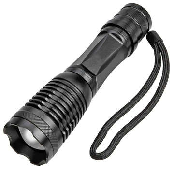 Tactical flashlight with LED CREE-XML-T6 ZOOM 800m Strong lamp, charger, bicycle holder