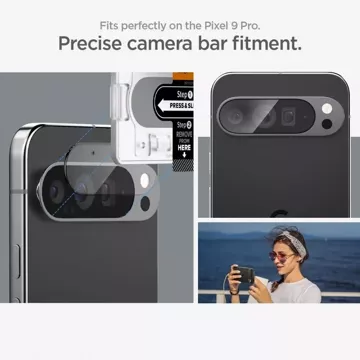 Tempered Glass Camera Cover Spigen Optik.Tr "EZ Fit" Camera Protector 2-Pack Google Pixel 9 Pro Crystal Clear