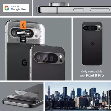 Tempered Glass Camera Cover Spigen Optik.Tr "EZ Fit" Camera Protector 2-Pack Google Pixel 9 Pro Crystal Clear