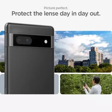 Tempered Glass Camera Protector Spigen Optik.TR ”EZ FIT” Camera Protector 2-pack for Google Pixel 7A Black