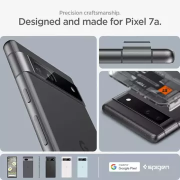 Tempered Glass Camera Protector Spigen Optik.TR ”EZ FIT” Camera Protector 2-pack for Google Pixel 7A Black