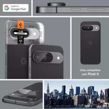 Tempered Glass Camera Protector Spigen Optik.Tr "EZ Fit" Camera Protector 2-Pack Google Pixel 9 Crystal Clear.