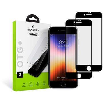 Tempered glass GlasTIFY OTG 2-pack for Apple iPhone 7 / 8 / SE 2020 / 2022 Black