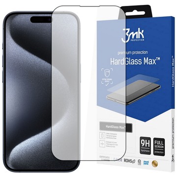 Tempered glass for Apple iPhone 15 Pro Max 3mk HardGlass Max screen protector Black