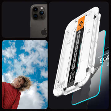 Tempered glass for iPhone 15 Pro Max Spigen Glas.TR "EZ FIT" Clear