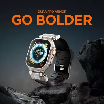 The Spigen Durapro Armor strap for Apple Watch 4 / 5 / 6 / 7 / 8 / 9 / Se / Ultra 1 / 2 (42 / 44 / 45 / 49 mm) is a combination of modern materials that combine durability and style, creating a unique accessory for your smartwatch.