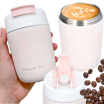 Thermal mug thermos with a spout and a straw for coffee, yerba mate tea, 360ml, vacuum bottle Alogy Steel Pink