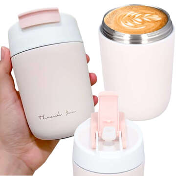 Thermal mug thermos with a spout and a straw for coffee, yerba mate tea, 360ml, vacuum bottle Alogy Steel Pink