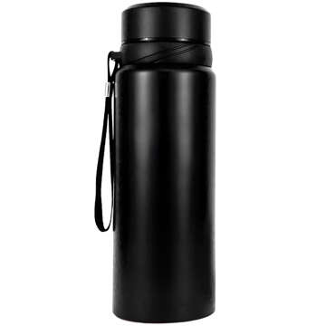 Thermos bottle thermal bottle 1l for coffee yerba mate tea with infuser strainer large Alogy steel black Washing brush