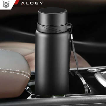 Thermos bottle thermal bottle 1l for coffee yerba mate tea with infuser strainer large Alogy steel black Washing brush