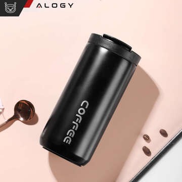 Thermos thermal mug bottle water bottle 400ml for coffee tea yerba mate Alogy Steel Black