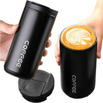 Thermos thermal mug bottle water bottle 400ml for coffee tea yerba mate Alogy Steel Black