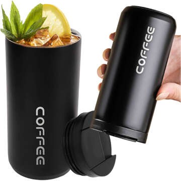 Thermos thermal mug bottle water bottle 400ml for coffee tea yerba mate Alogy Steel Black