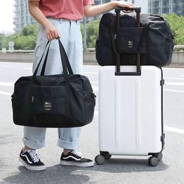 Travel bag for the plane, tourist sports cabin, hand luggage, roomy for a suitcase, holidays 36l Alogy Black