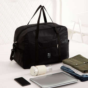 Travel bag for the plane, tourist sports cabin, hand luggage, roomy for a suitcase, holidays 36l Alogy Black