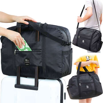 Travel bag for the plane, tourist sports cabin, hand luggage, roomy for a suitcase, holidays 36l Alogy Black