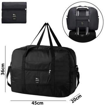 Travel bag for the plane, tourist sports cabin, hand luggage, roomy for a suitcase, holidays 36l Alogy Black