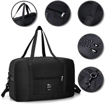 Travel bag for the plane, tourist sports cabin, hand luggage, roomy for a suitcase, holidays 36l Alogy Black