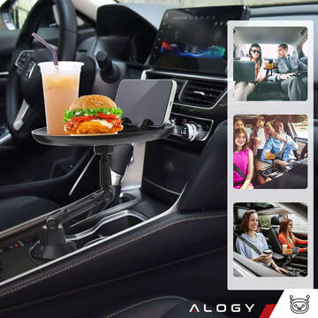 Travel car table tray tray phone holder car food Alogy Cup Holder Black