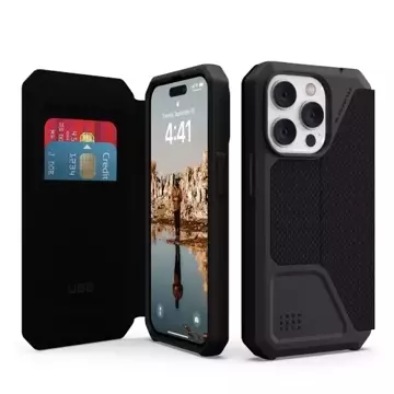 UAG Metropolis - protective cover with a flap for iPhone 14 Pro (kevlar-black)