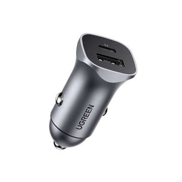 UGREEN CD130 Car Charger, USB-A PD 3.0, USB-C, QC3.0 30W (gray)