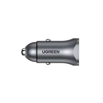 UGREEN CD130 Car Charger, USB-A PD 3.0, USB-C, QC3.0 30W (gray)