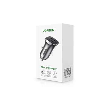 UGREEN CD130 Car Charger, USB-A PD 3.0, USB-C, QC3.0 30W (gray)