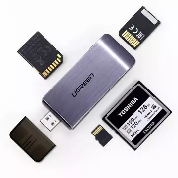 UGREEN SD / micro SD / CF / MS card reader for USB 3.0 gray (50541)